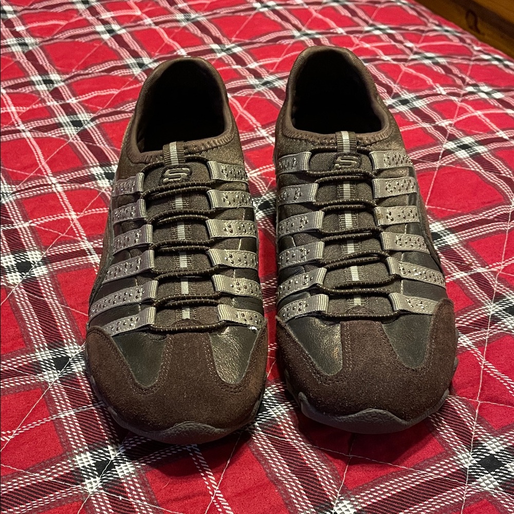 Skechers Women’s Dark Brown and Gray Sneakers